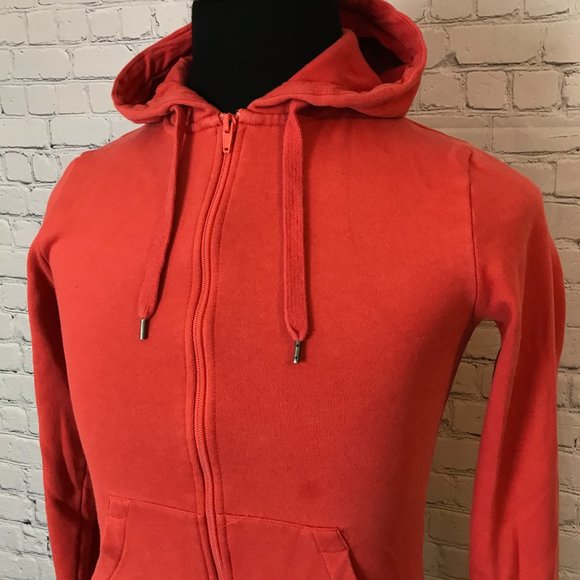 H&M Mens Orange Full-zip Basic Hoodie - Picture 2 of 4